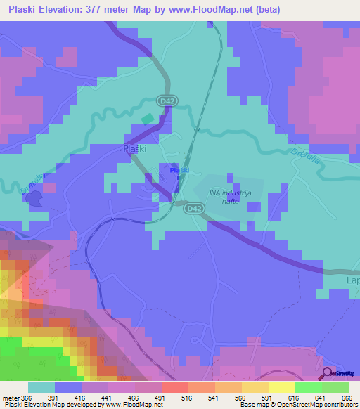 Plaski,Croatia Elevation Map