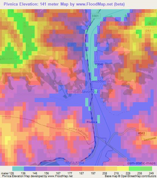 Pivnica,Croatia Elevation Map