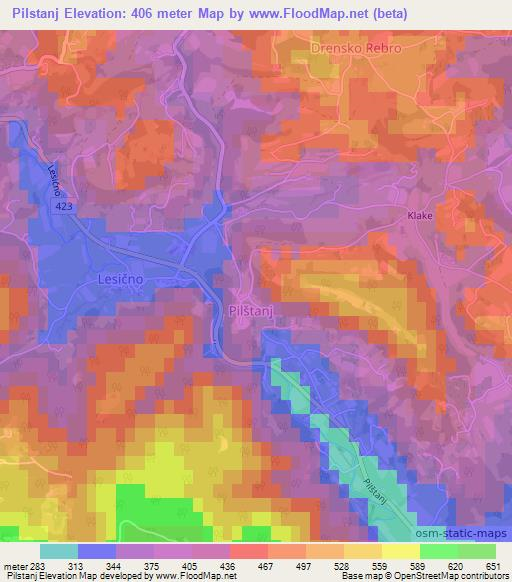 Pilstanj,Slovenia Elevation Map