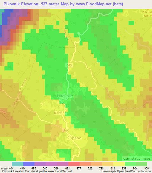 Pikovnik,Slovenia Elevation Map