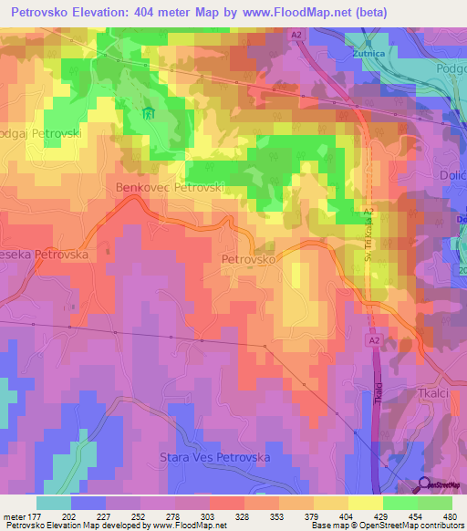 Petrovsko,Croatia Elevation Map