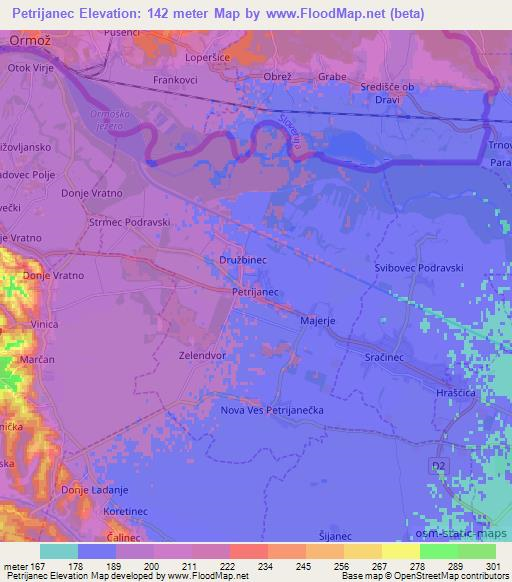 Petrijanec,Croatia Elevation Map