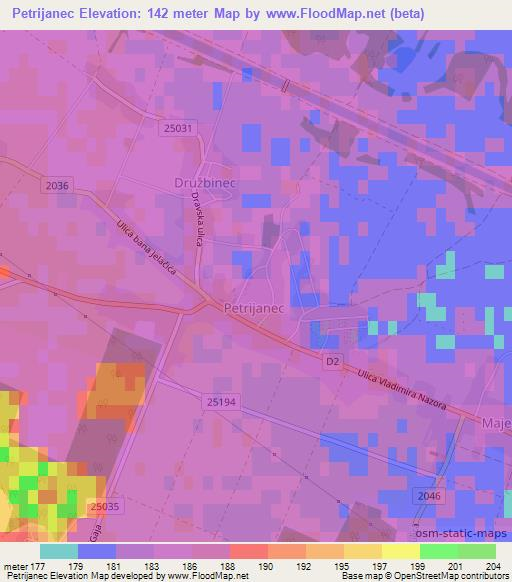 Petrijanec,Croatia Elevation Map