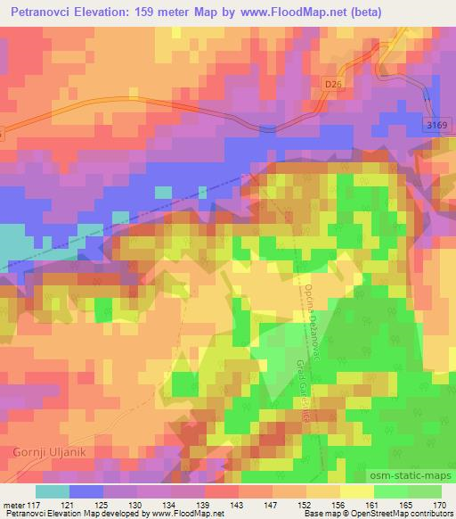 Petranovci,Croatia Elevation Map