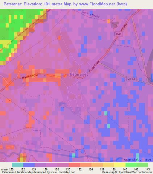 Peteranec,Croatia Elevation Map