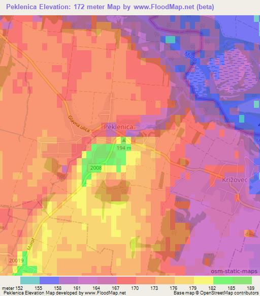 Peklenica,Croatia Elevation Map