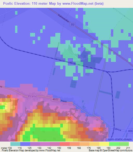 Pcelic,Croatia Elevation Map