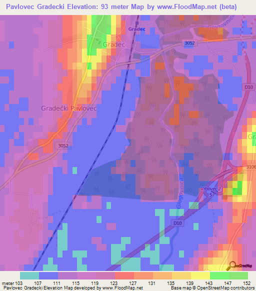 Pavlovec Gradecki,Croatia Elevation Map