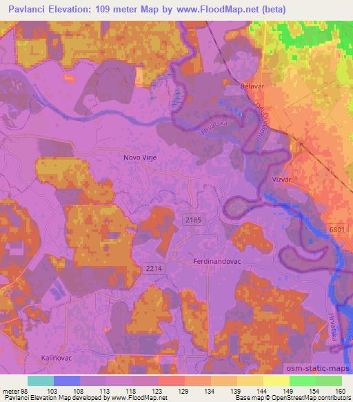 Pavlanci,Croatia Elevation Map