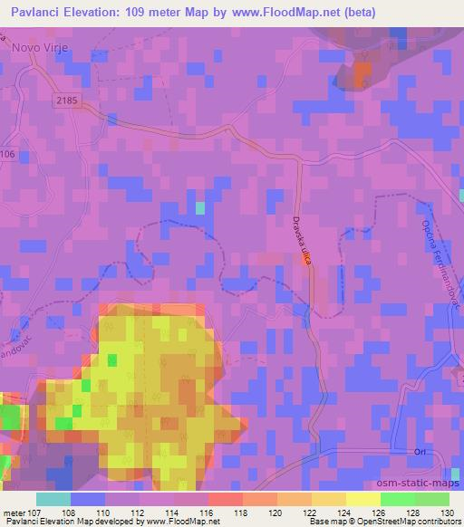 Pavlanci,Croatia Elevation Map