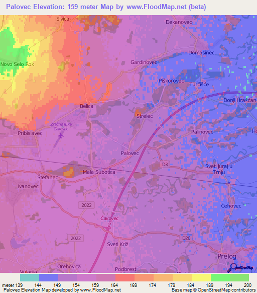 Palovec,Croatia Elevation Map