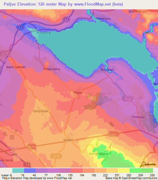 Paljuv,Croatia Elevation Map