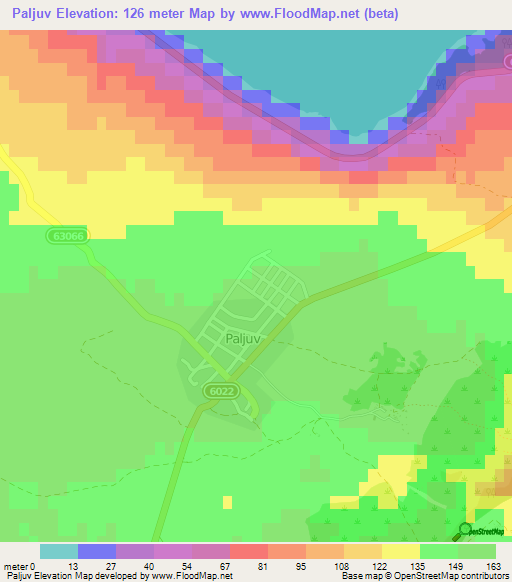 Paljuv,Croatia Elevation Map