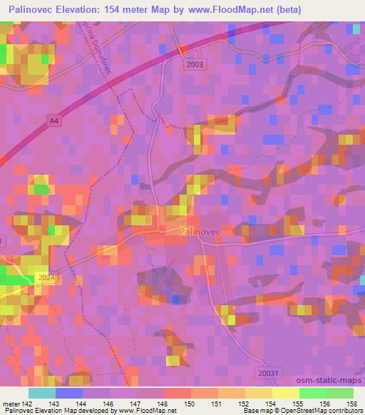 Palinovec,Croatia Elevation Map