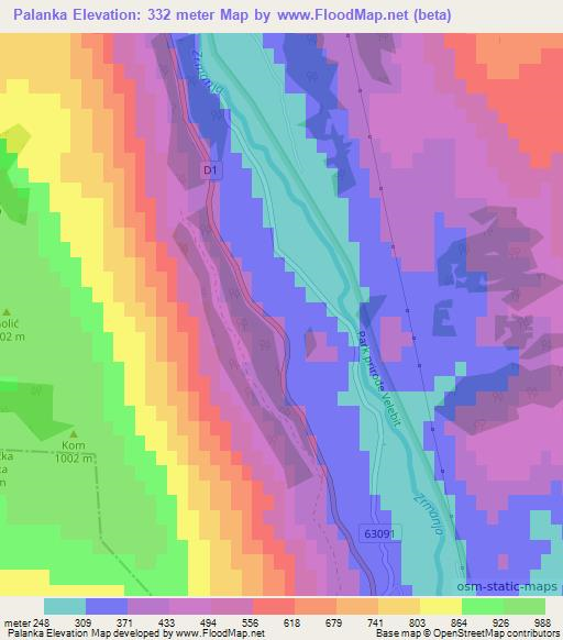 Palanka,Croatia Elevation Map