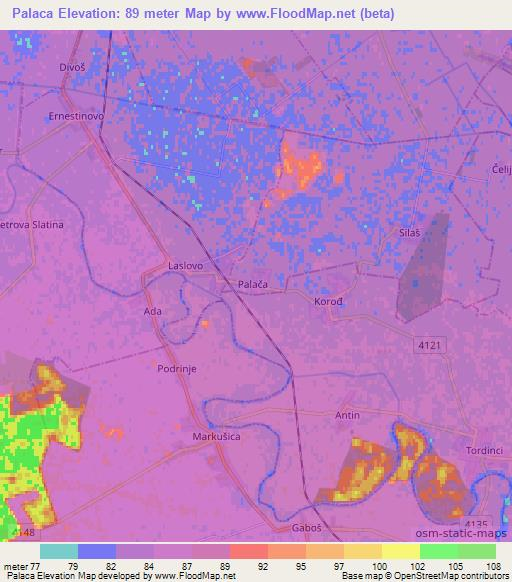 Palaca,Croatia Elevation Map