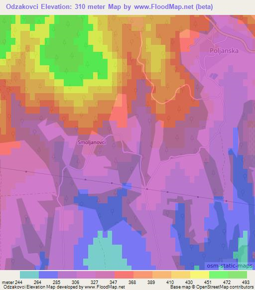 Odzakovci,Croatia Elevation Map