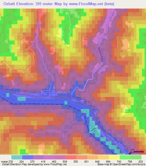 Ozbalt,Slovenia Elevation Map