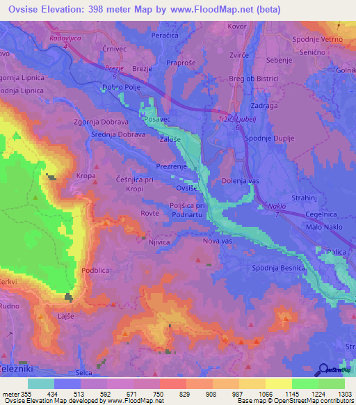 Ovsise,Slovenia Elevation Map