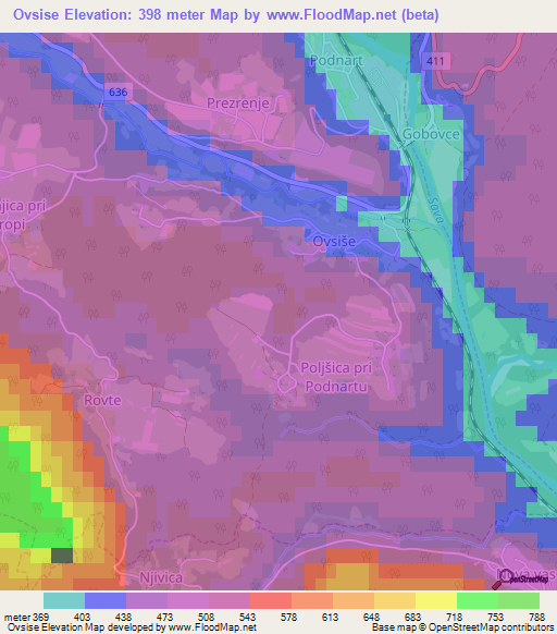 Ovsise,Slovenia Elevation Map