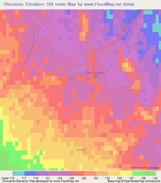 Otrovanec,Croatia Elevation Map