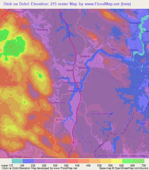 Otok na Dobri,Croatia Elevation Map