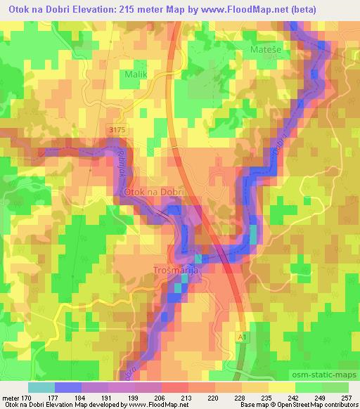 Otok na Dobri,Croatia Elevation Map