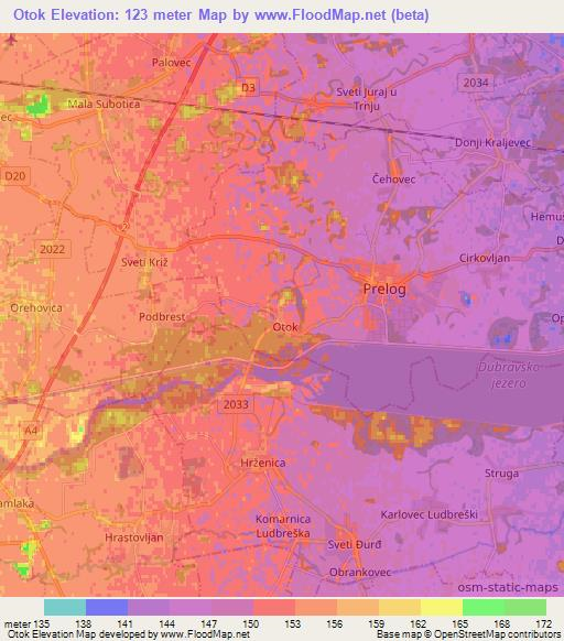 Otok,Croatia Elevation Map