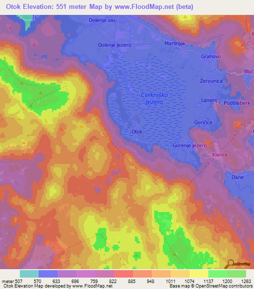 Otok,Slovenia Elevation Map