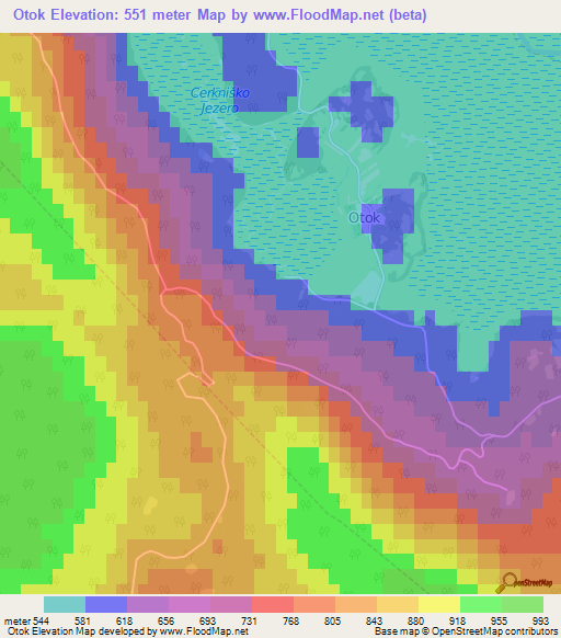 Otok,Slovenia Elevation Map