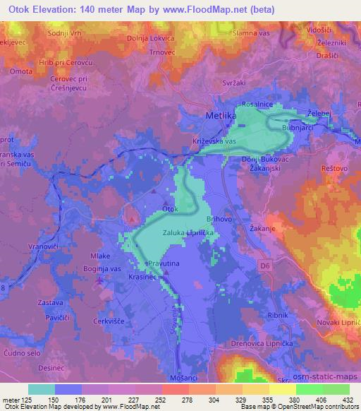 Otok,Slovenia Elevation Map