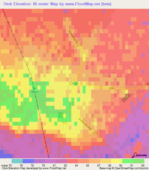 Otok,Croatia Elevation Map