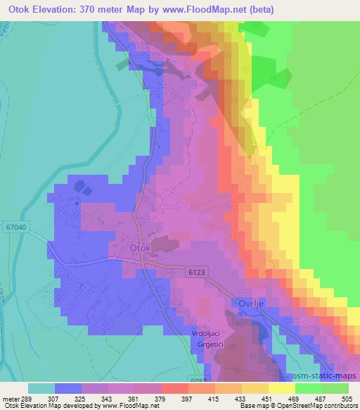 Otok,Croatia Elevation Map