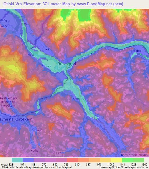 Otiski Vrh,Slovenia Elevation Map