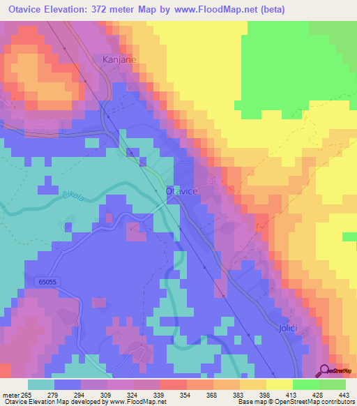 Otavice,Croatia Elevation Map