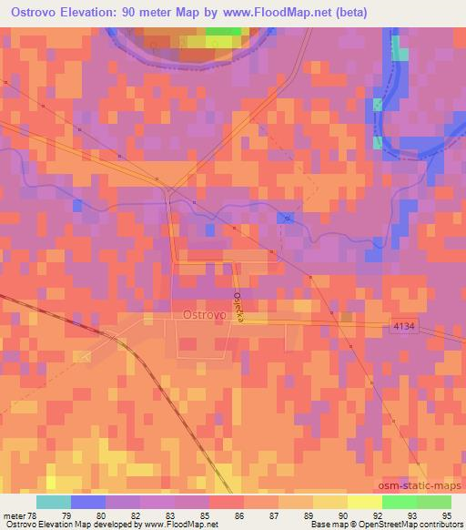 Ostrovo,Croatia Elevation Map