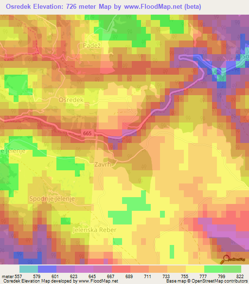 Osredek,Slovenia Elevation Map