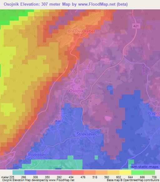 Osojnik,Slovenia Elevation Map