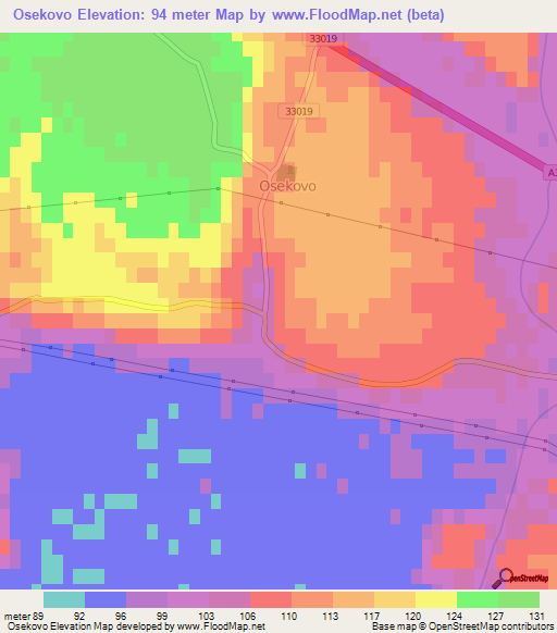 Osekovo,Croatia Elevation Map