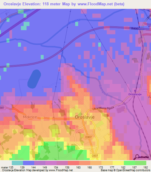 Oroslavje,Croatia Elevation Map