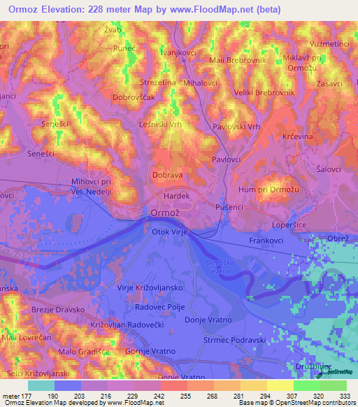 Ormoz,Slovenia Elevation Map