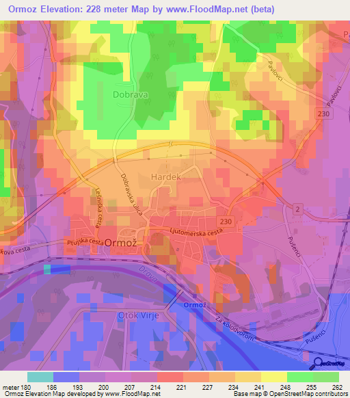 Ormoz,Slovenia Elevation Map