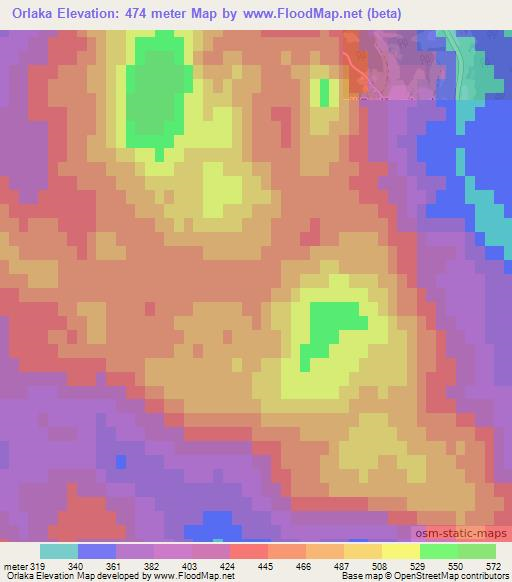 Orlaka,Slovenia Elevation Map