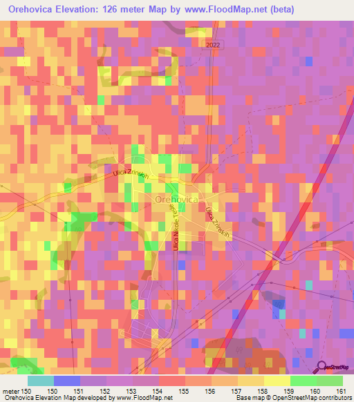 Orehovica,Croatia Elevation Map