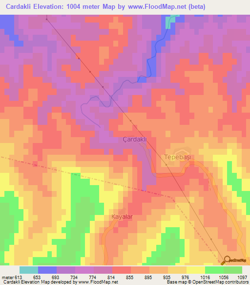 Cardakli,Turkey Elevation Map