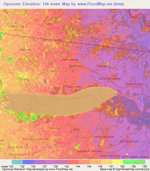 Oporovec,Croatia Elevation Map