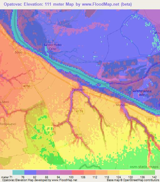 Opatovac,Croatia Elevation Map