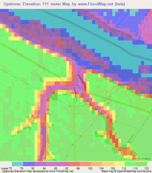 Opatovac,Croatia Elevation Map