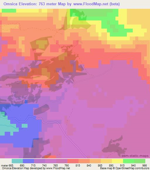 Omsica,Croatia Elevation Map