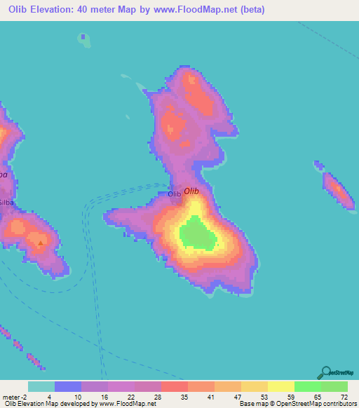 Olib,Croatia Elevation Map